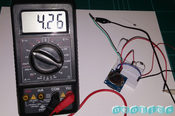 Using a multimeter to check the battery contact voltage